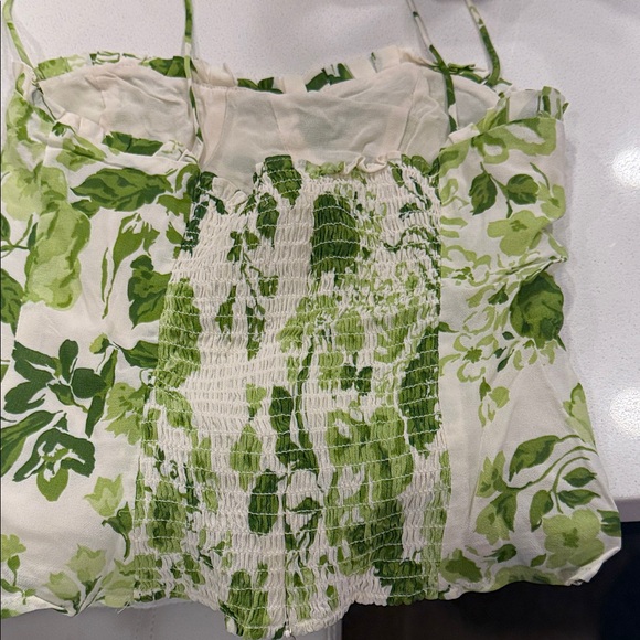 Reformation Green Floral Tank Top - Picture 2 of 5